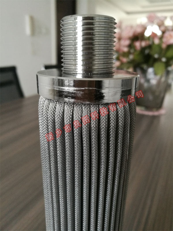 不锈钢烧结毡折波滤芯上端盖细节图