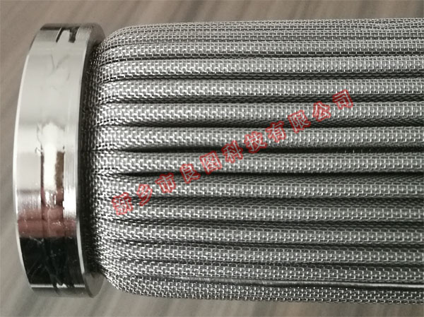不锈钢烧结毡折波滤芯下端盖细节图